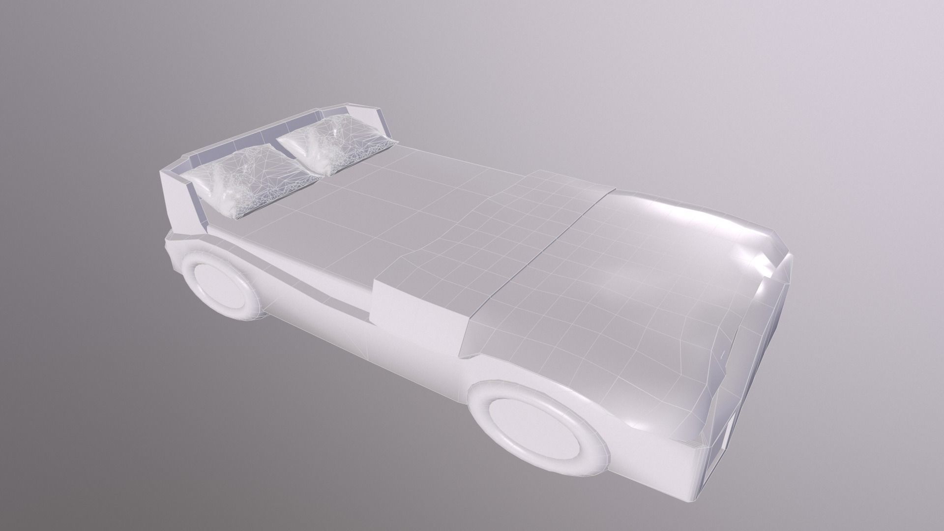 Kids Bed Low-poly 3D model_6