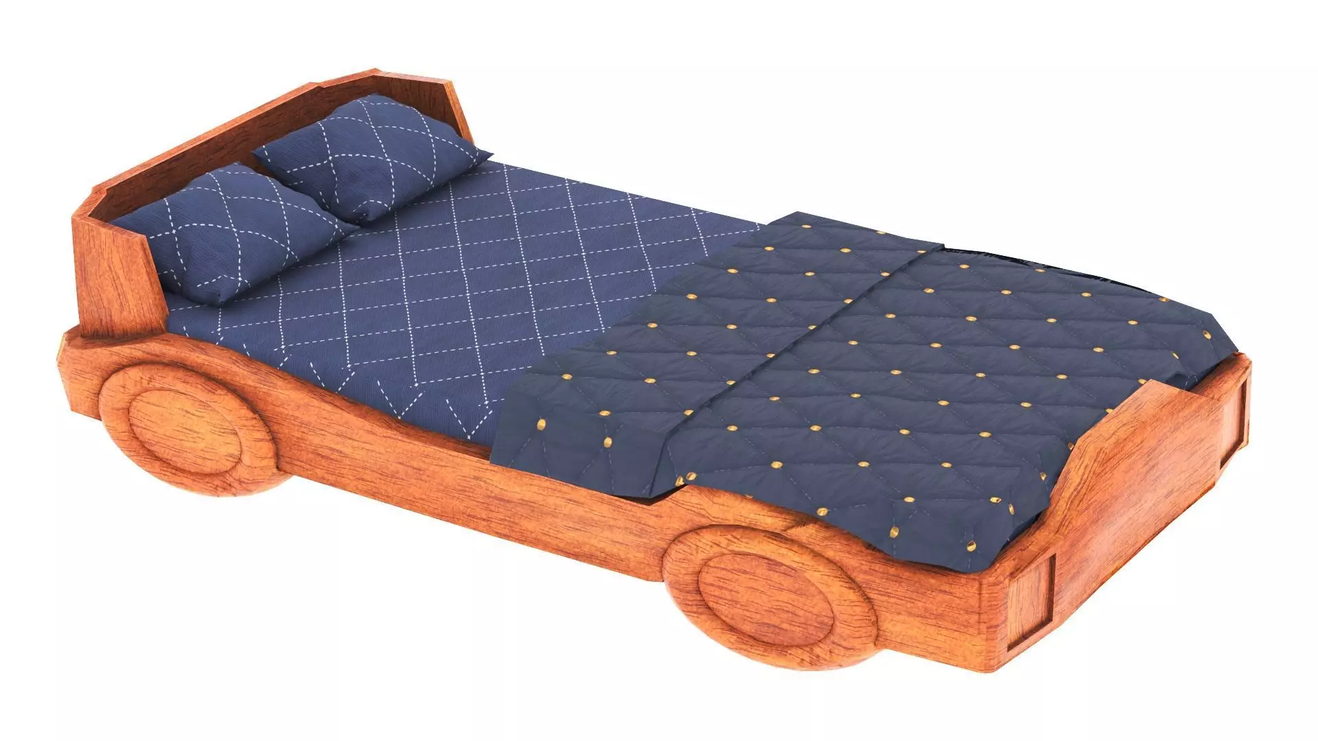 Kids Bed Low-poly 3D model_0