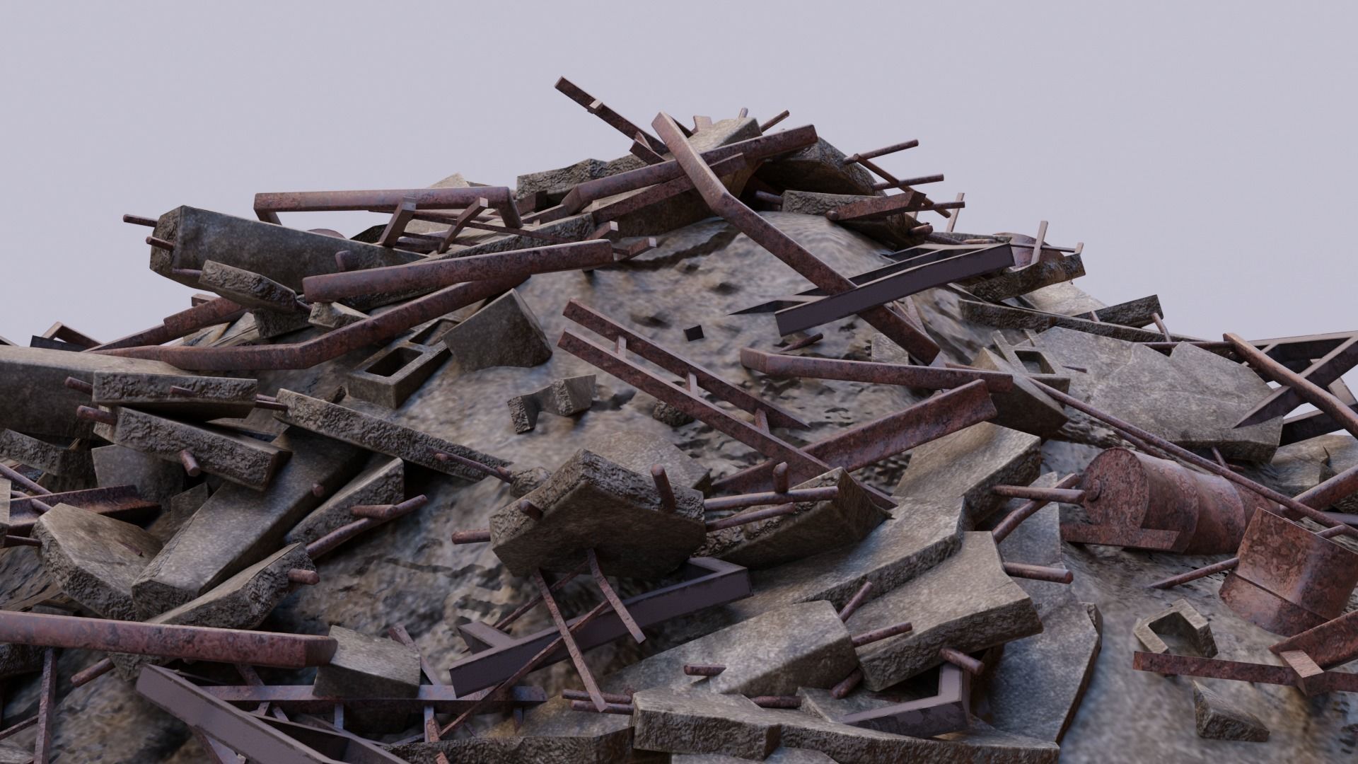 Ruin Debris Kit Low-poly 3D model_4