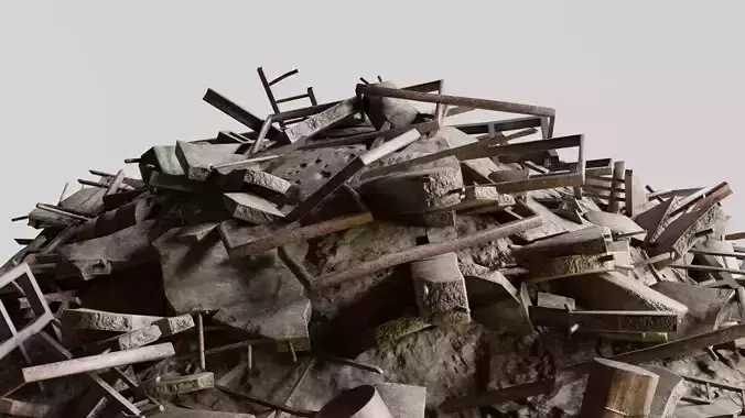 Ruin Debris Kit  Low-poly 3D model