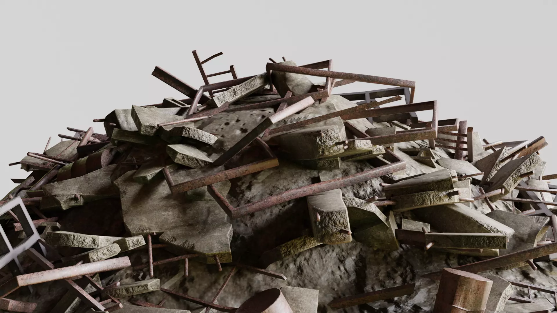 Ruin Debris Kit Low-poly 3D model_0