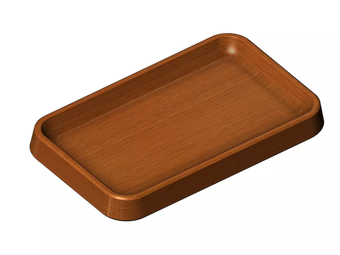 Simple rectangular carved tray 3D print model_0