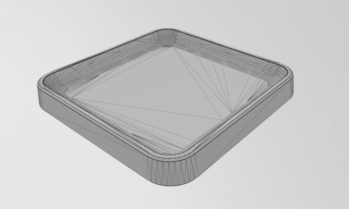 Simple square carved tray 3D print model_9