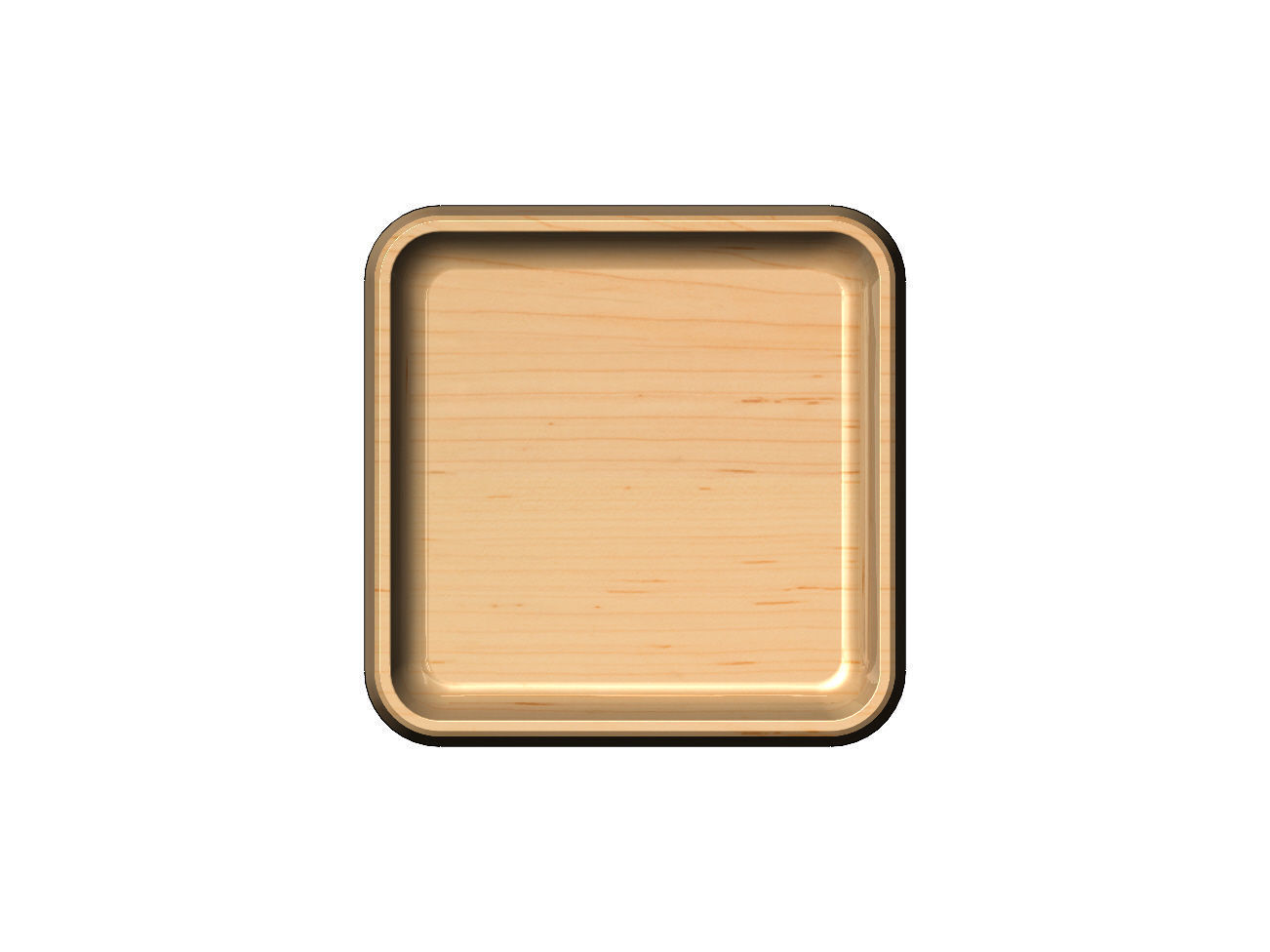 Simple square carved tray 3D print model_2