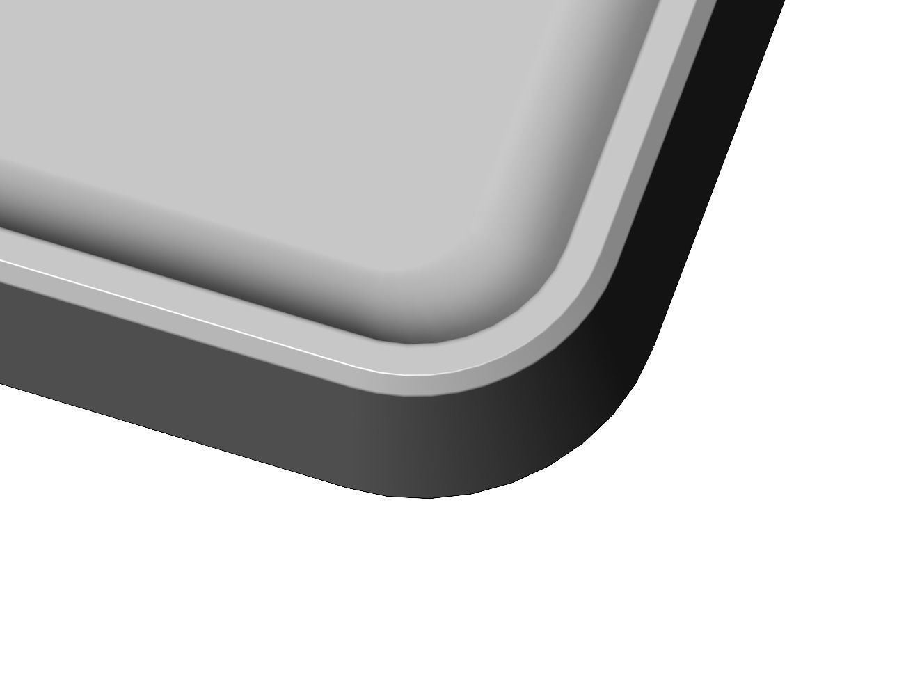 Simple square carved tray 3D print model_6