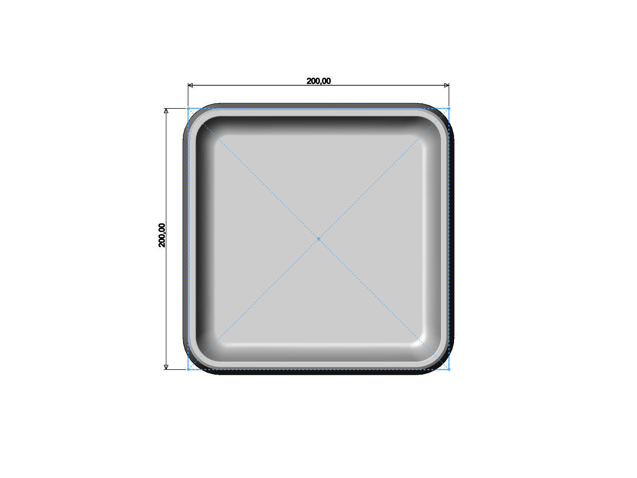 Simple square carved tray 3D print model_4