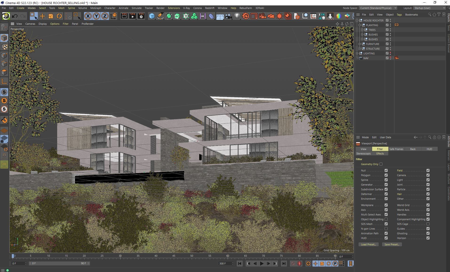 Corona - C4D Scene Files - House Rochter Exterior 3D model_4