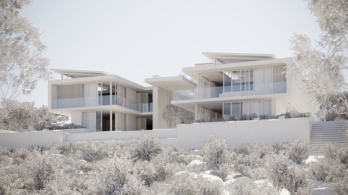 Corona - C4D Scene Files - House Rochter Exterior 3D model 4