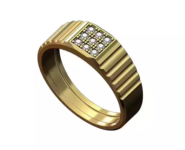 Square diamond men ring US size 6to13