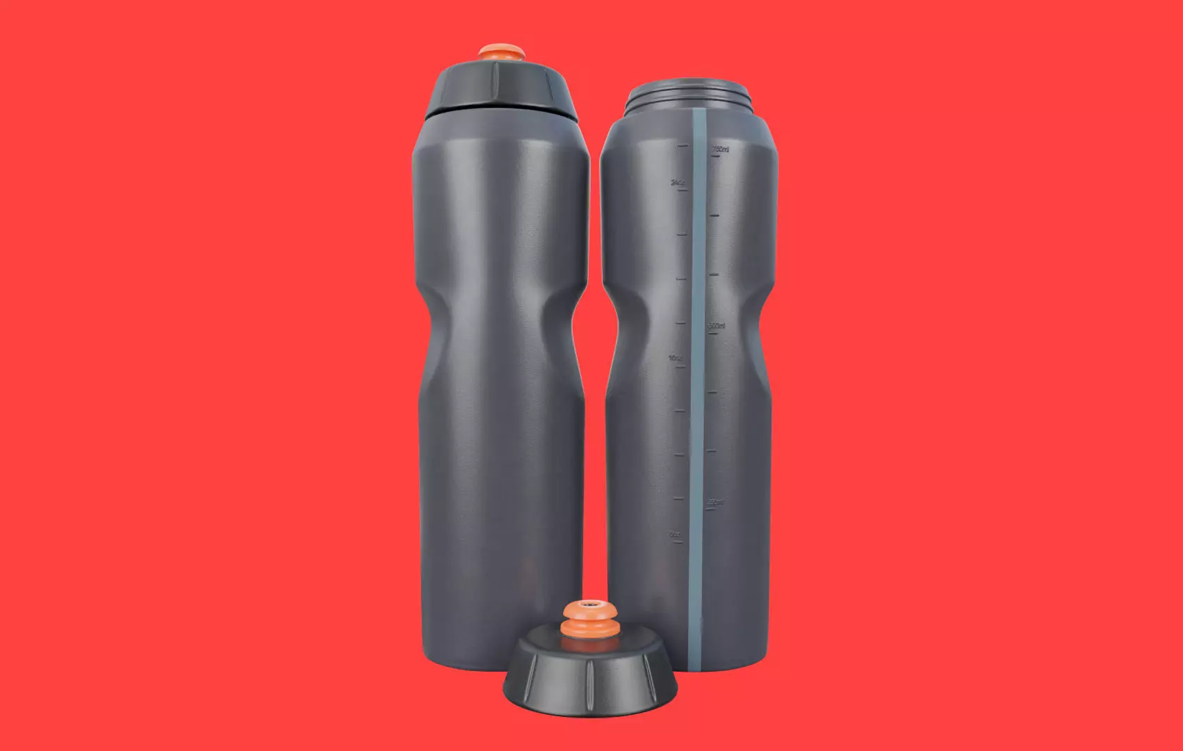 Black Water Bottle Low-poly 3D model_0