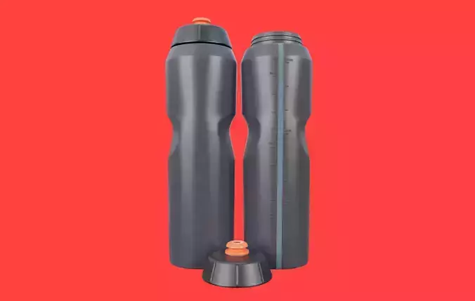 Black Water Bottle Low-poly 3D model
