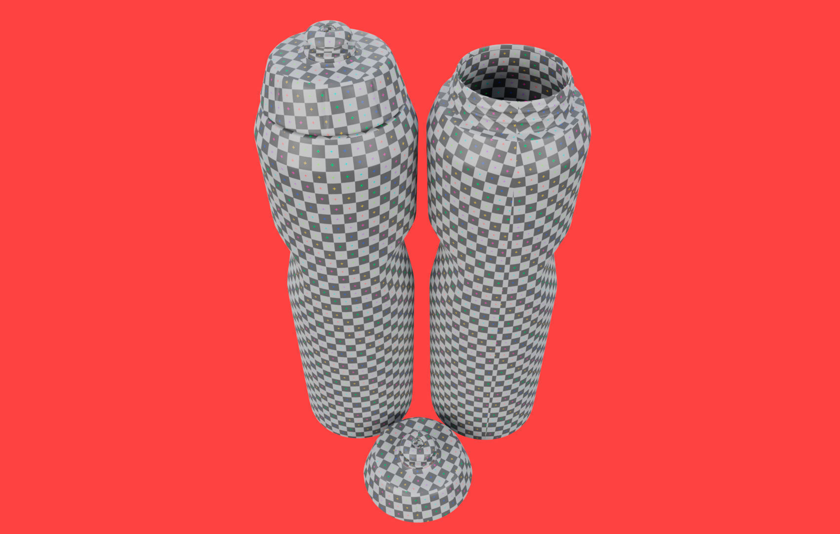 Black Water Bottle Low-poly 3D model_16