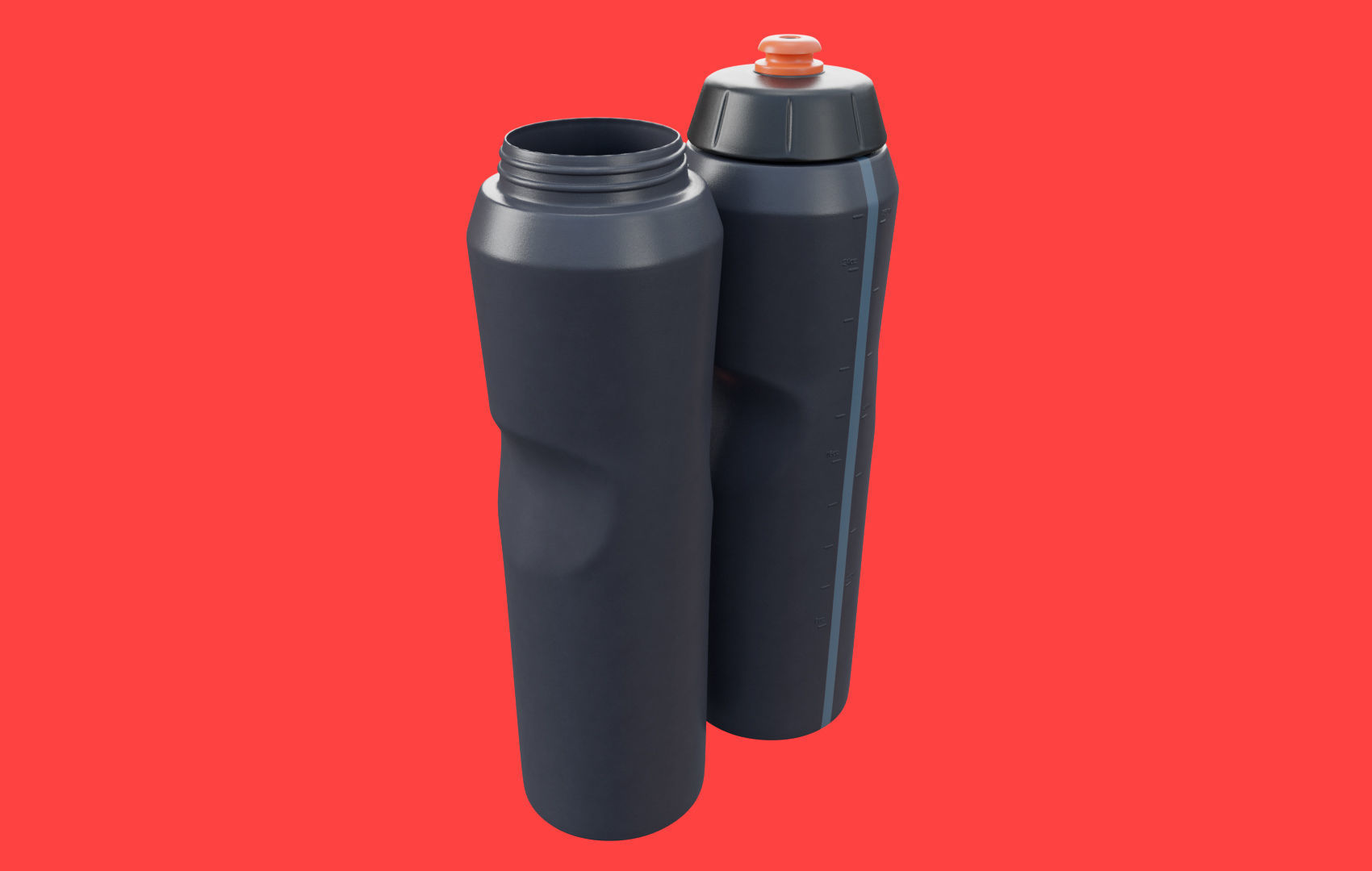 Black Water Bottle Low-poly 3D model_17