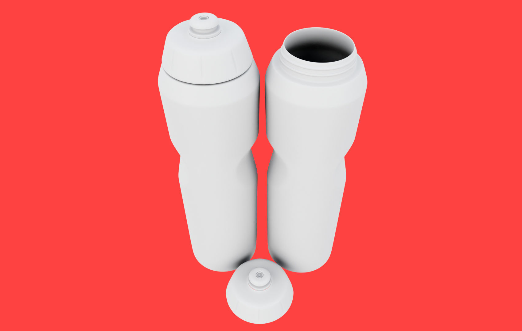 Black Water Bottle Low-poly 3D model_10