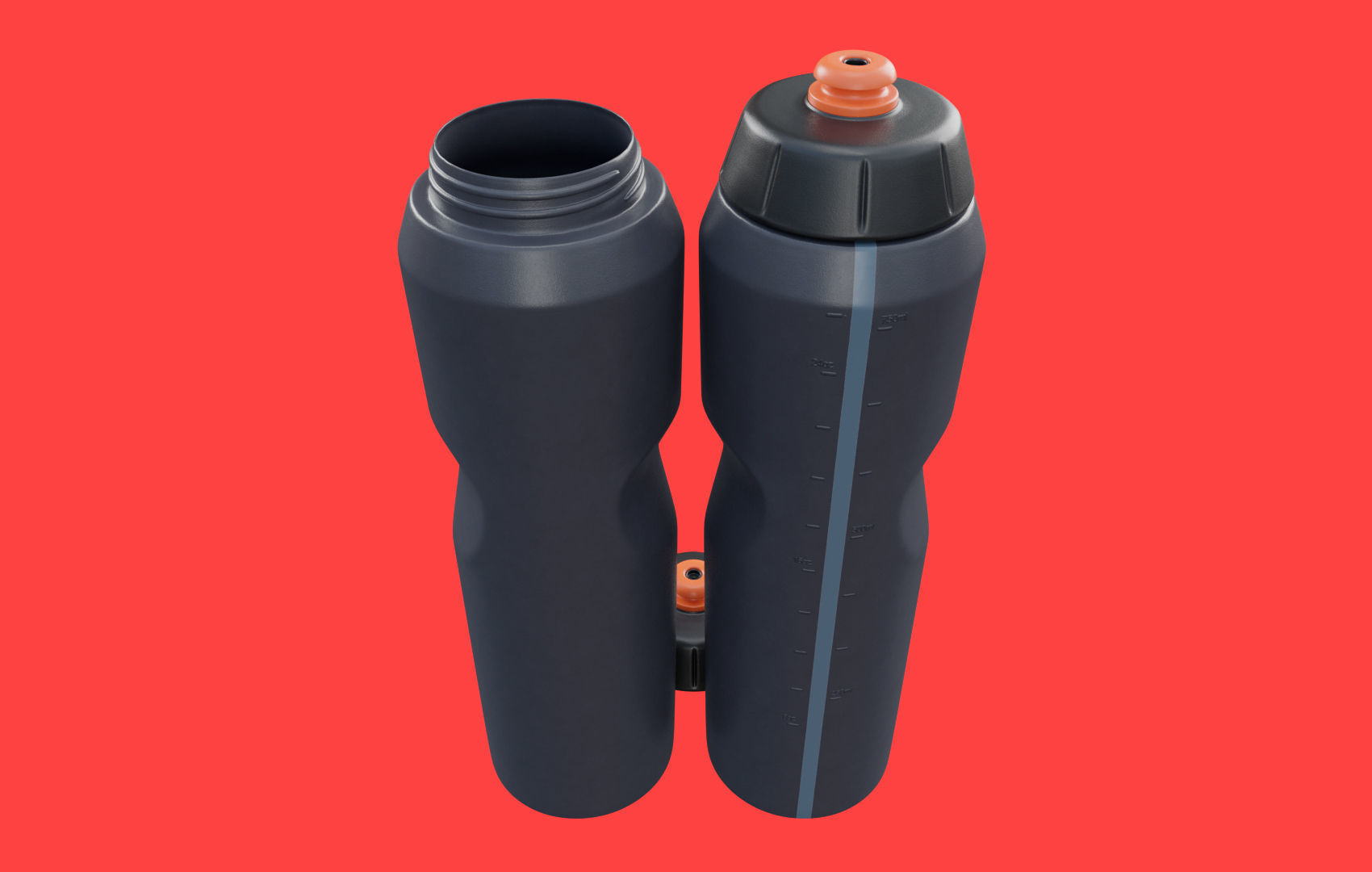 Black Water Bottle Low-poly 3D model_13