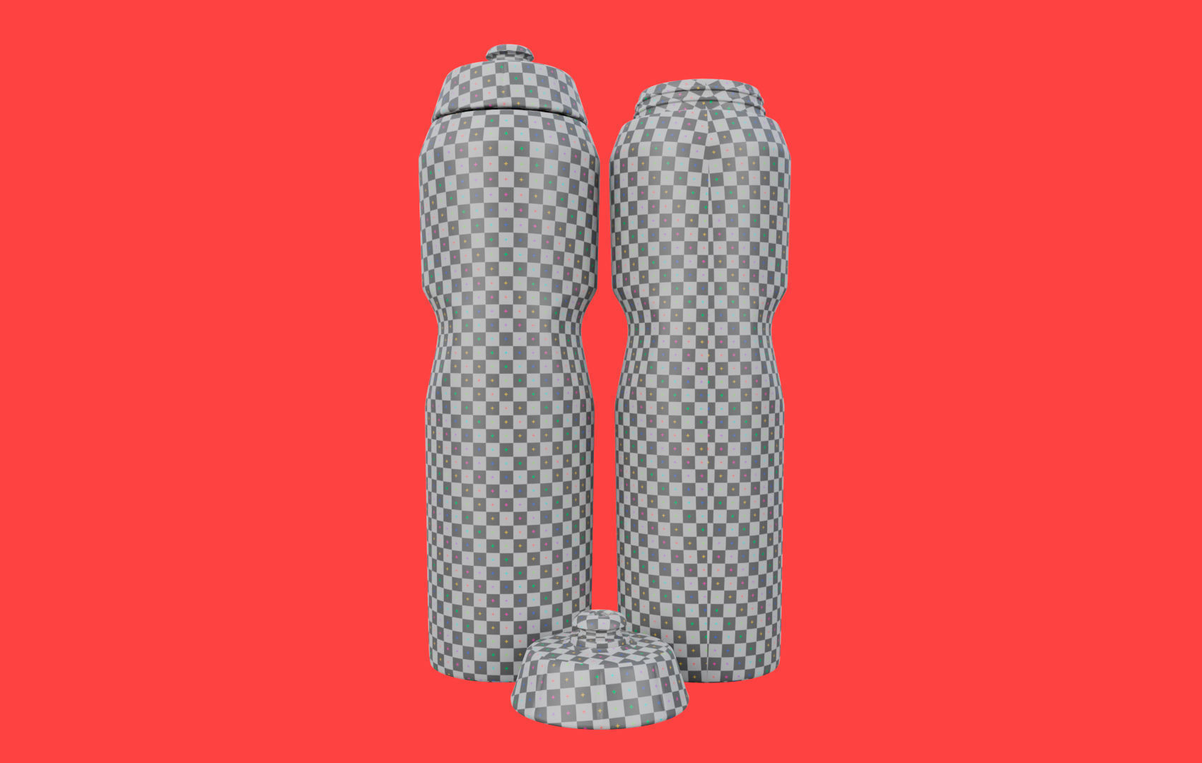 Black Water Bottle Low-poly 3D model_29