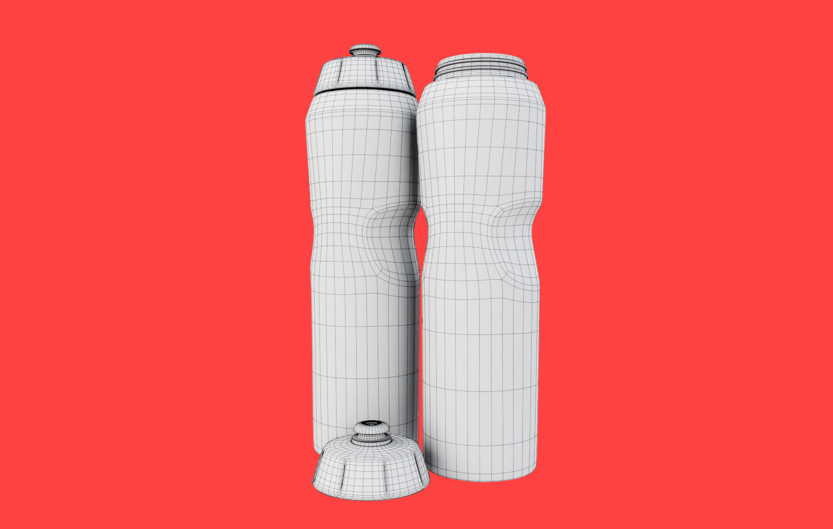 Black Water Bottle Low-poly 3D model_34