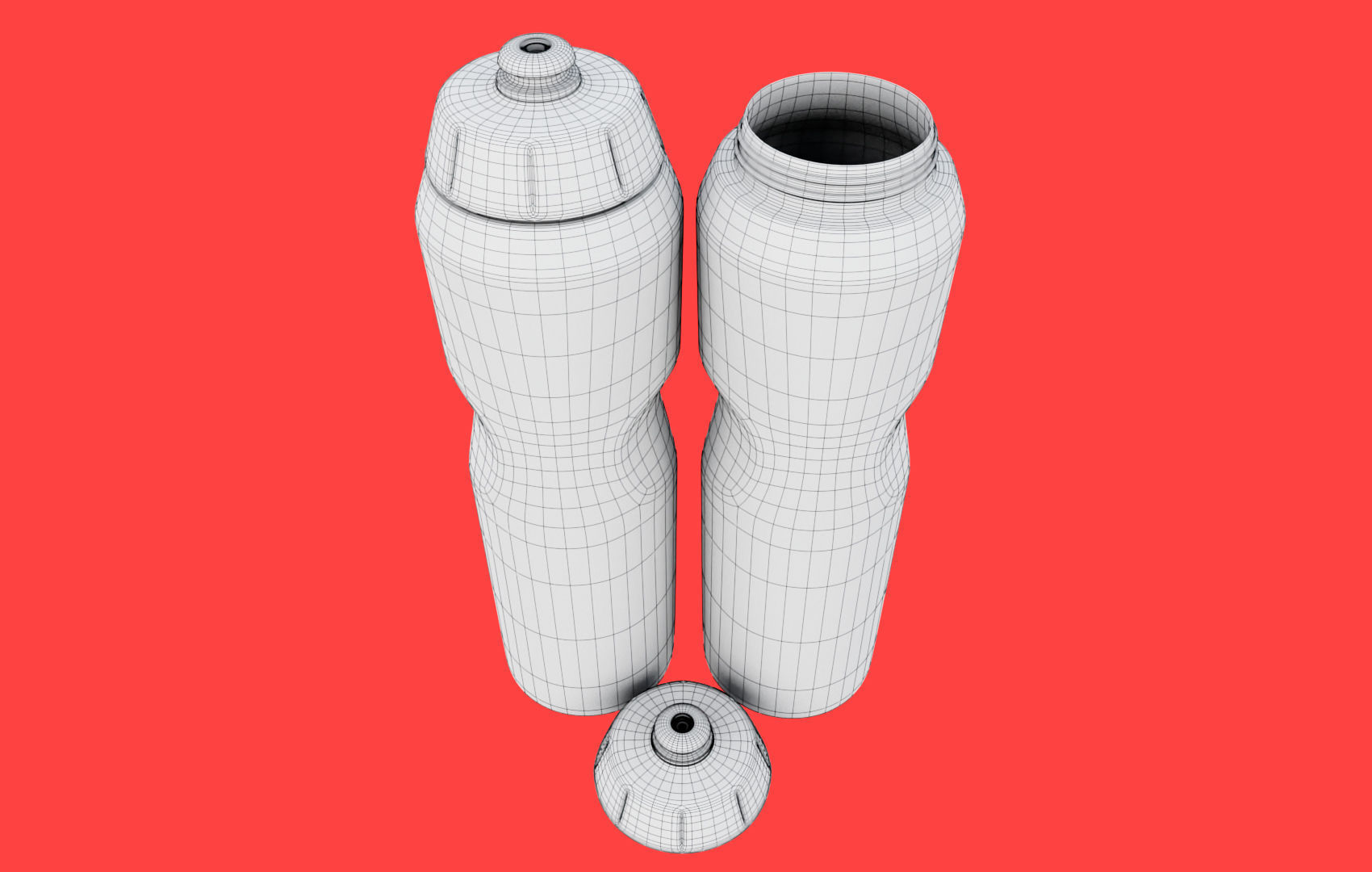 Black Water Bottle Low-poly 3D model_22