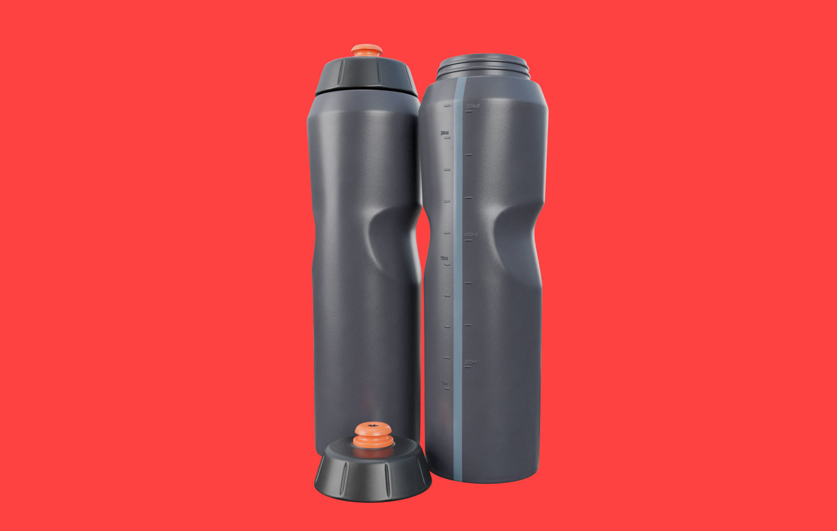Black Water Bottle Low-poly 3D model_1