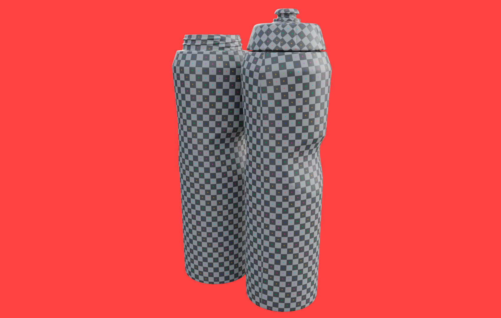 Black Water Bottle Low-poly 3D model_26