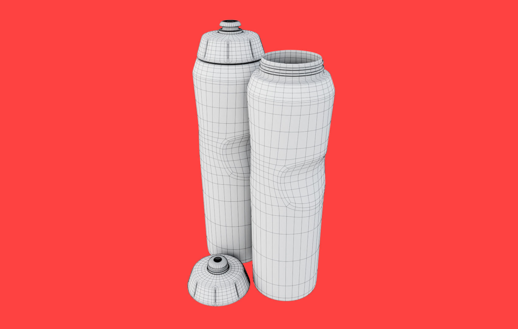 Black Water Bottle Low-poly 3D model_15