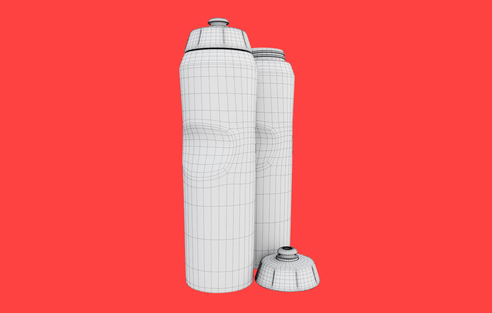 Black Water Bottle Low-poly 3D model_19