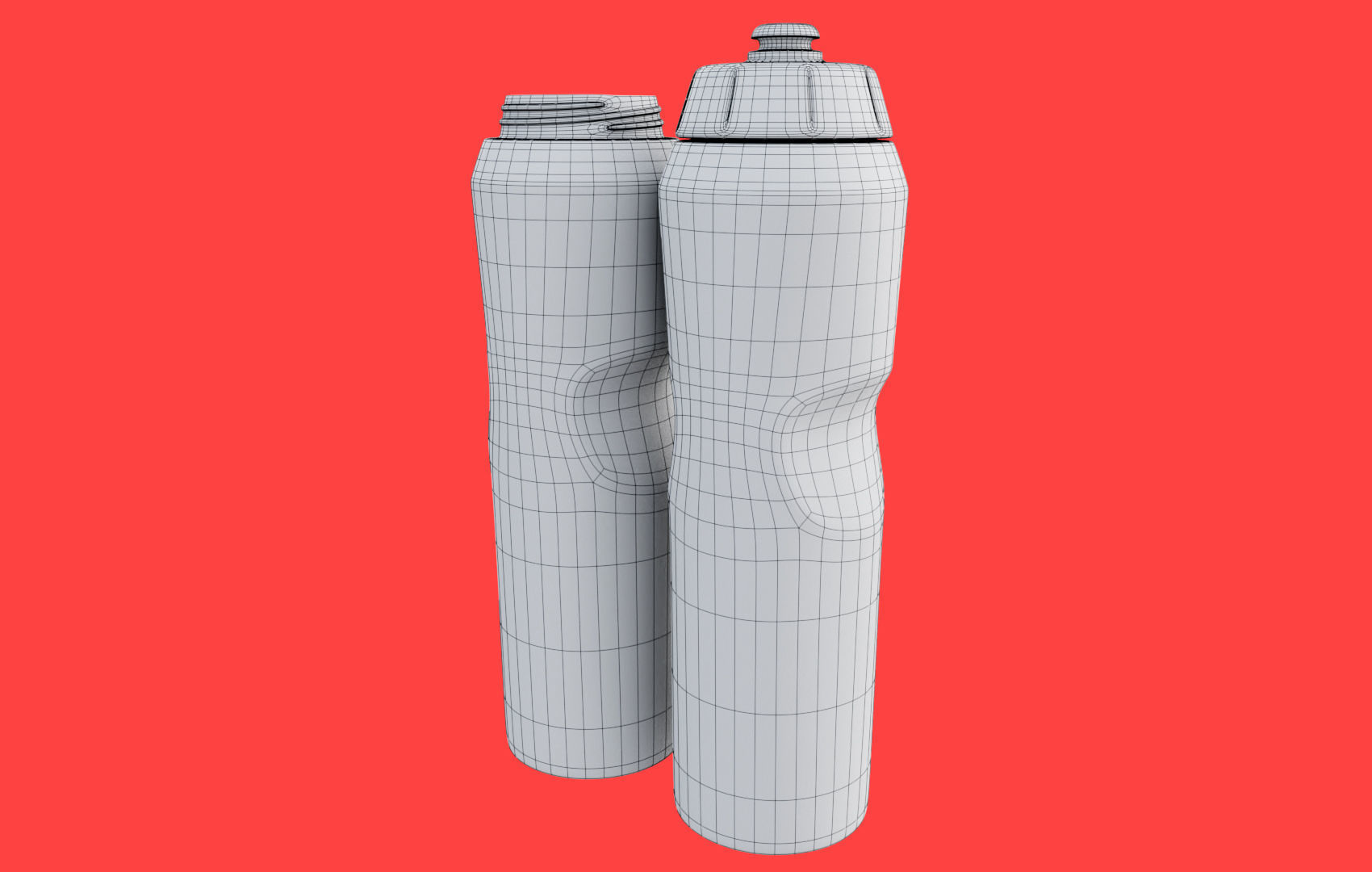 Black Water Bottle Low-poly 3D model_8