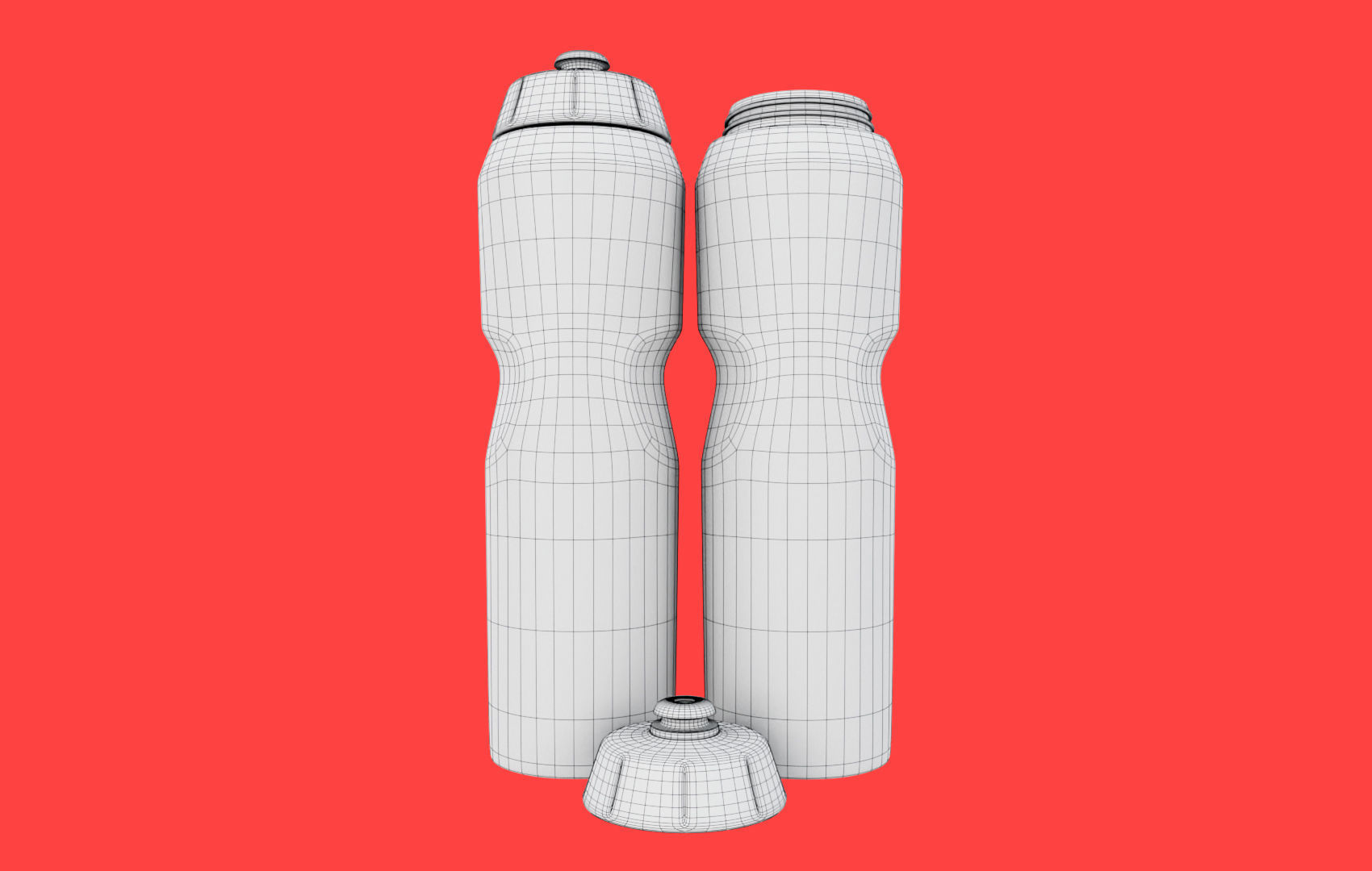 Black Water Bottle Low-poly 3D model_28