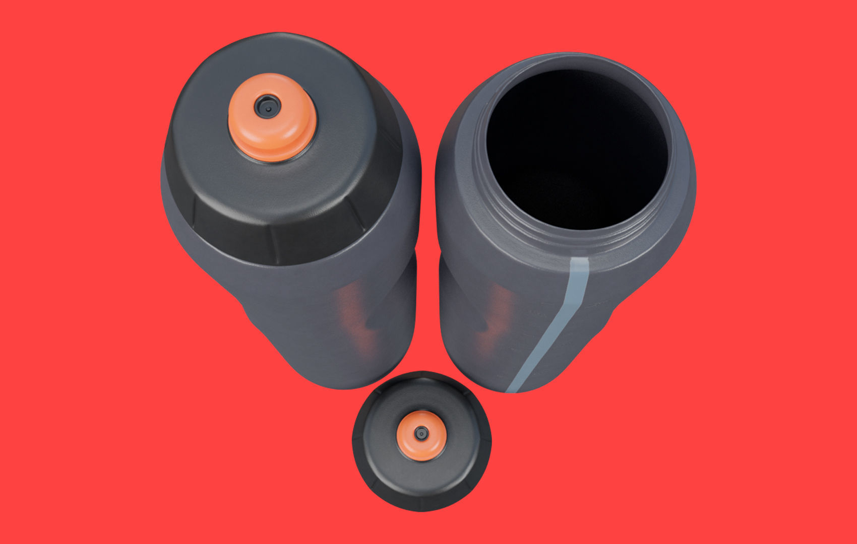 Black Water Bottle Low-poly 3D model_5