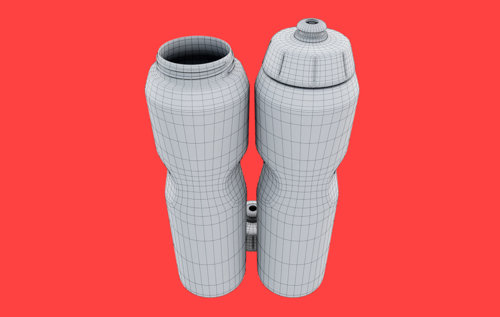 Black Water Bottle Low-poly 3D model_11