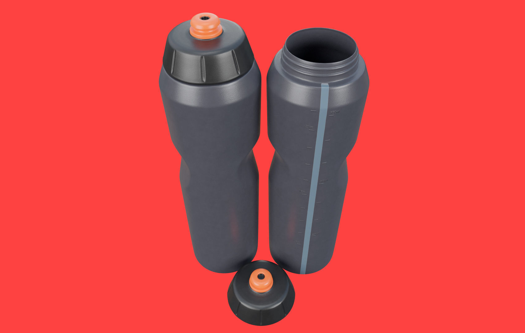 Black Water Bottle Low-poly 3D model_2