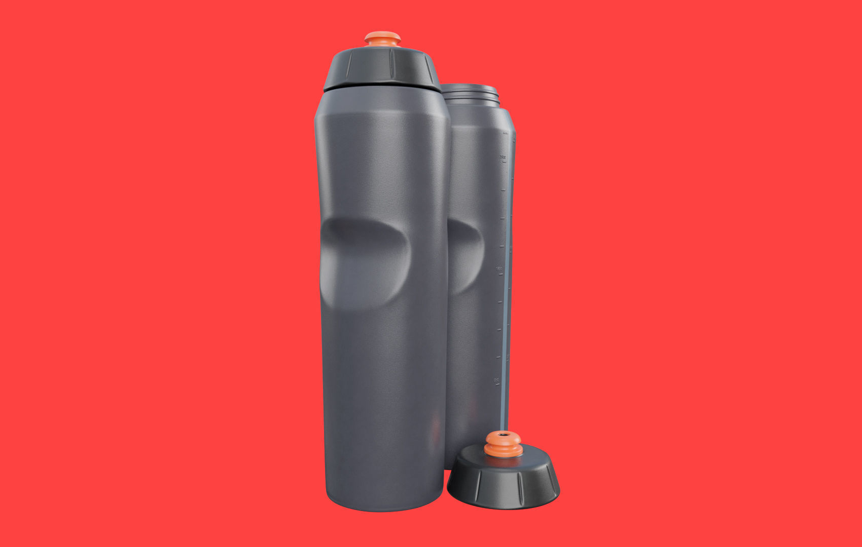 Black Water Bottle Low-poly 3D model_6