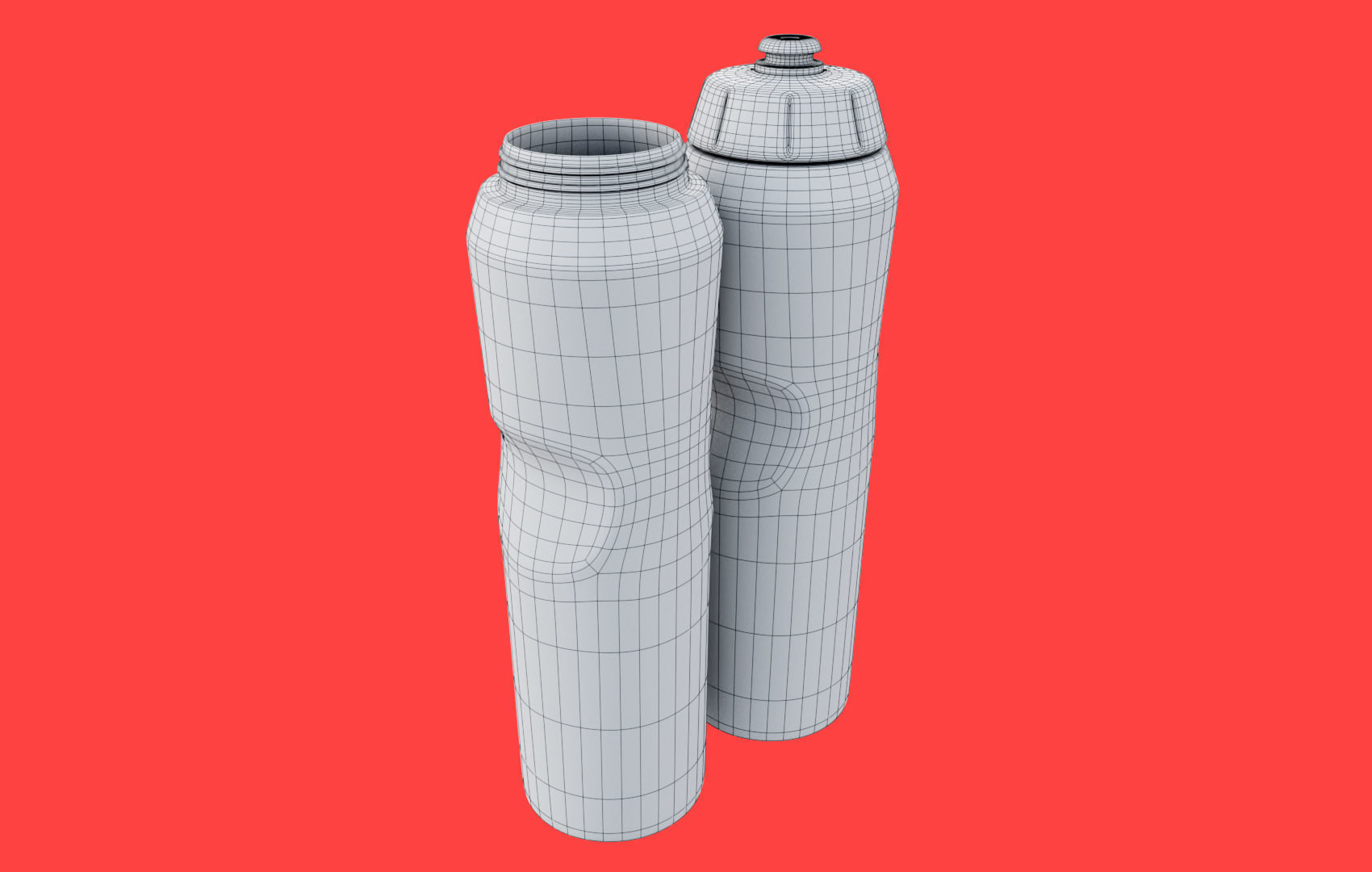 Black Water Bottle Low-poly 3D model_25