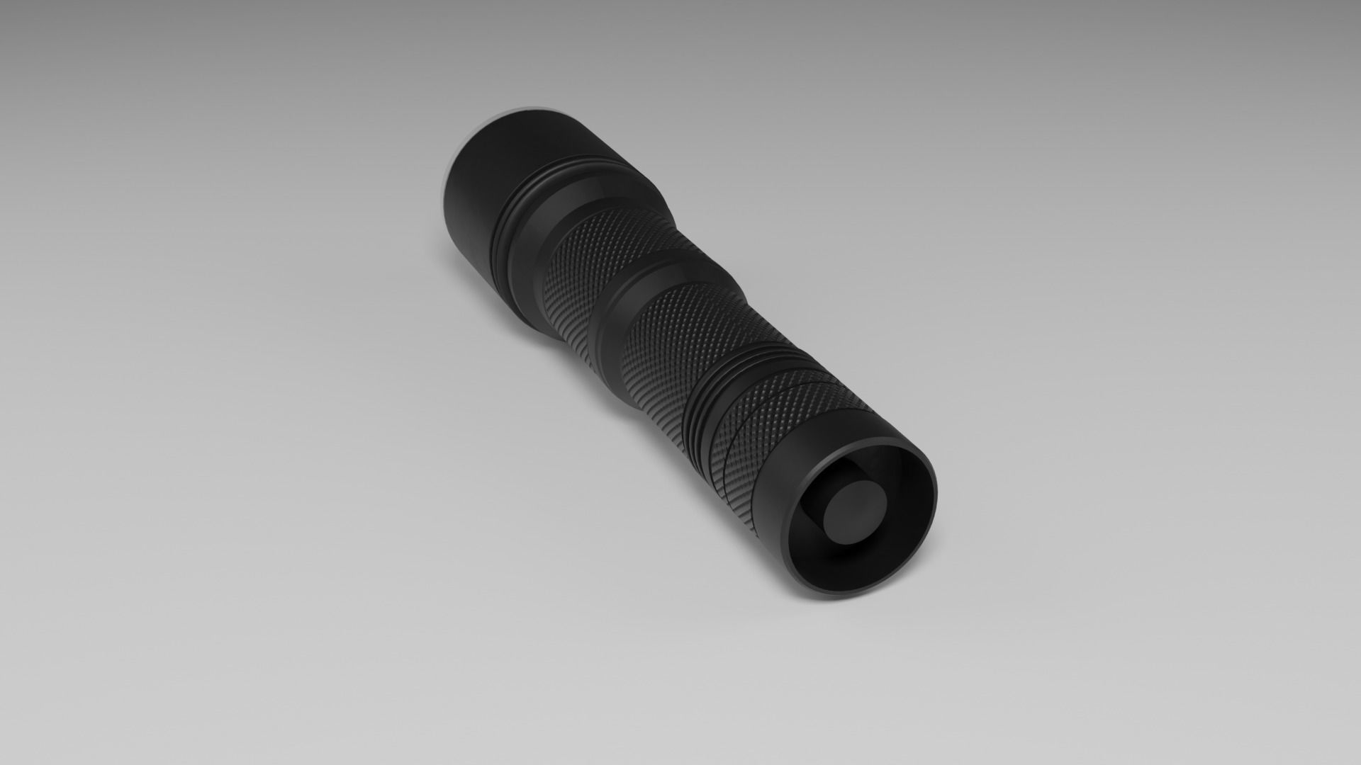 Flashlight metallic PBR Low-poly 3D model_2