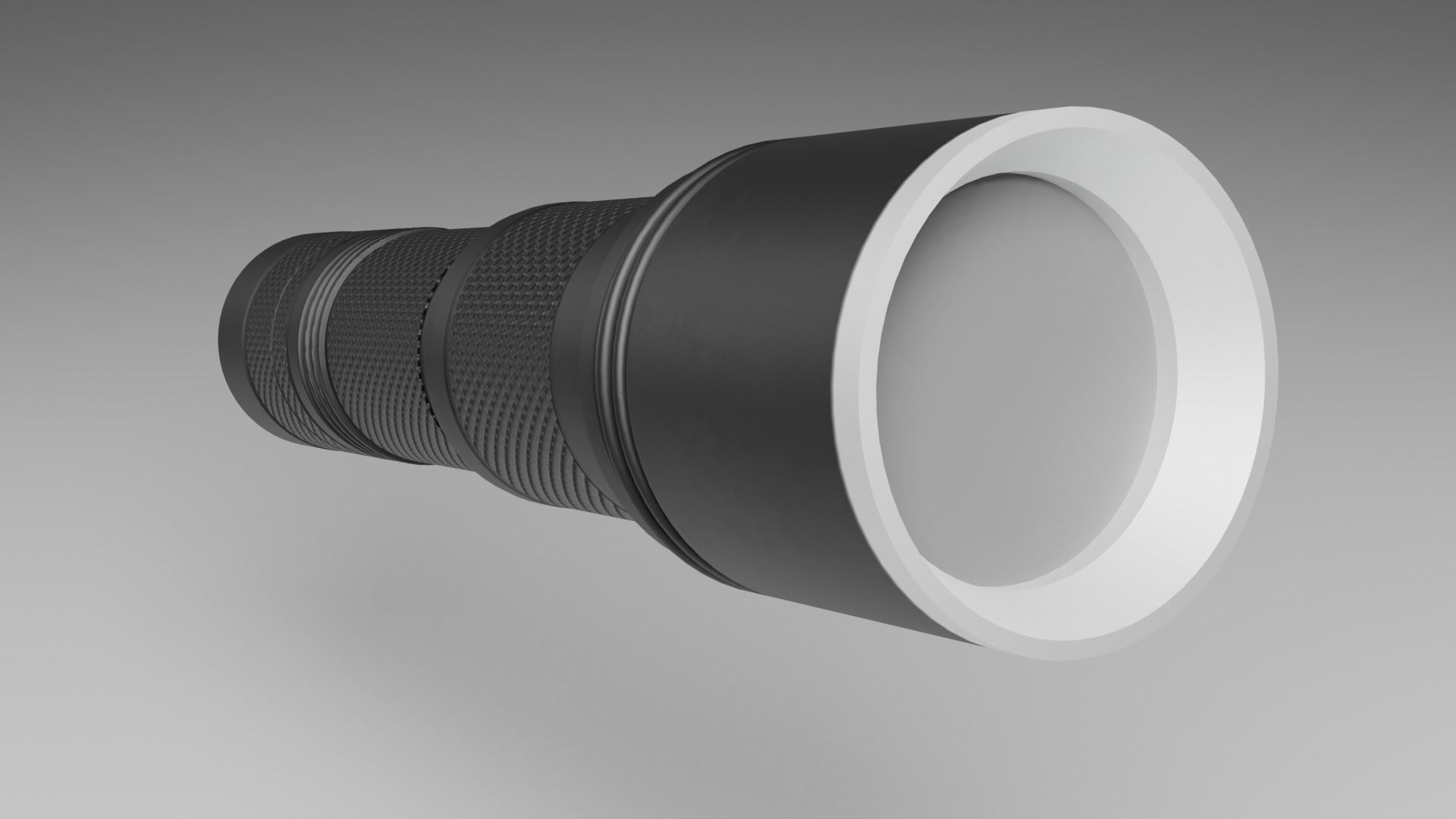 Flashlight metallic PBR Low-poly 3D model_4