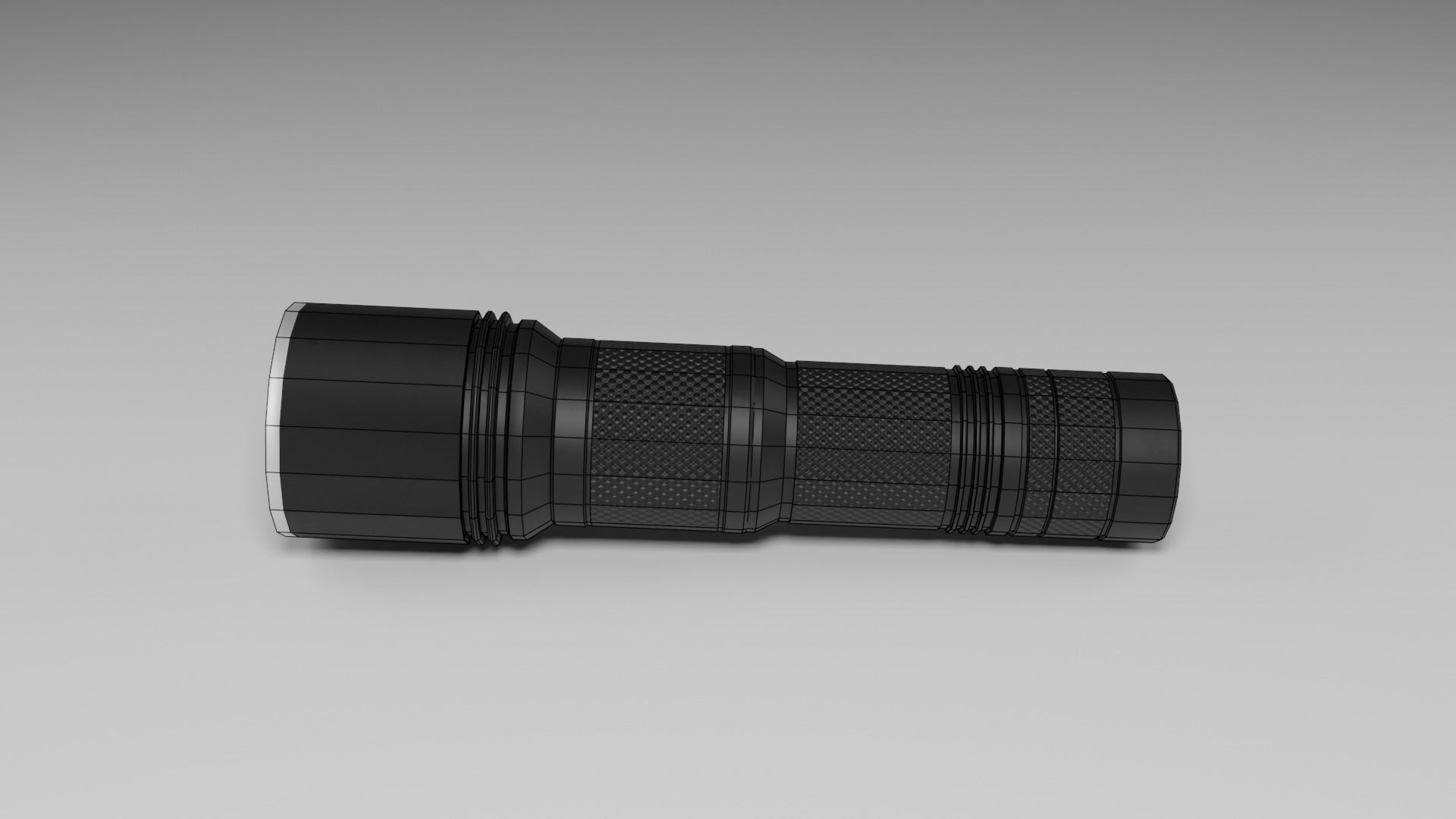 Flashlight metallic PBR Low-poly 3D model_5
