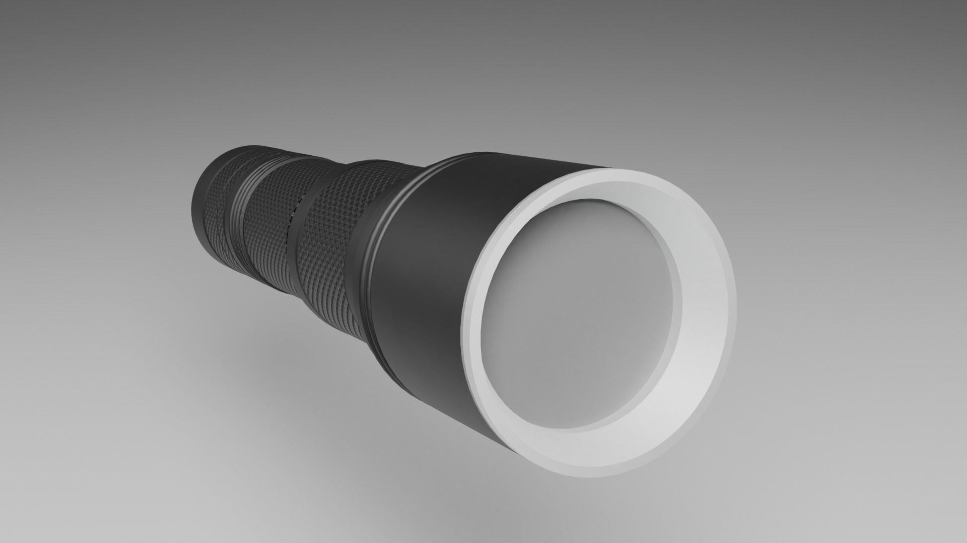 Flashlight metallic PBR Low-poly 3D model_1