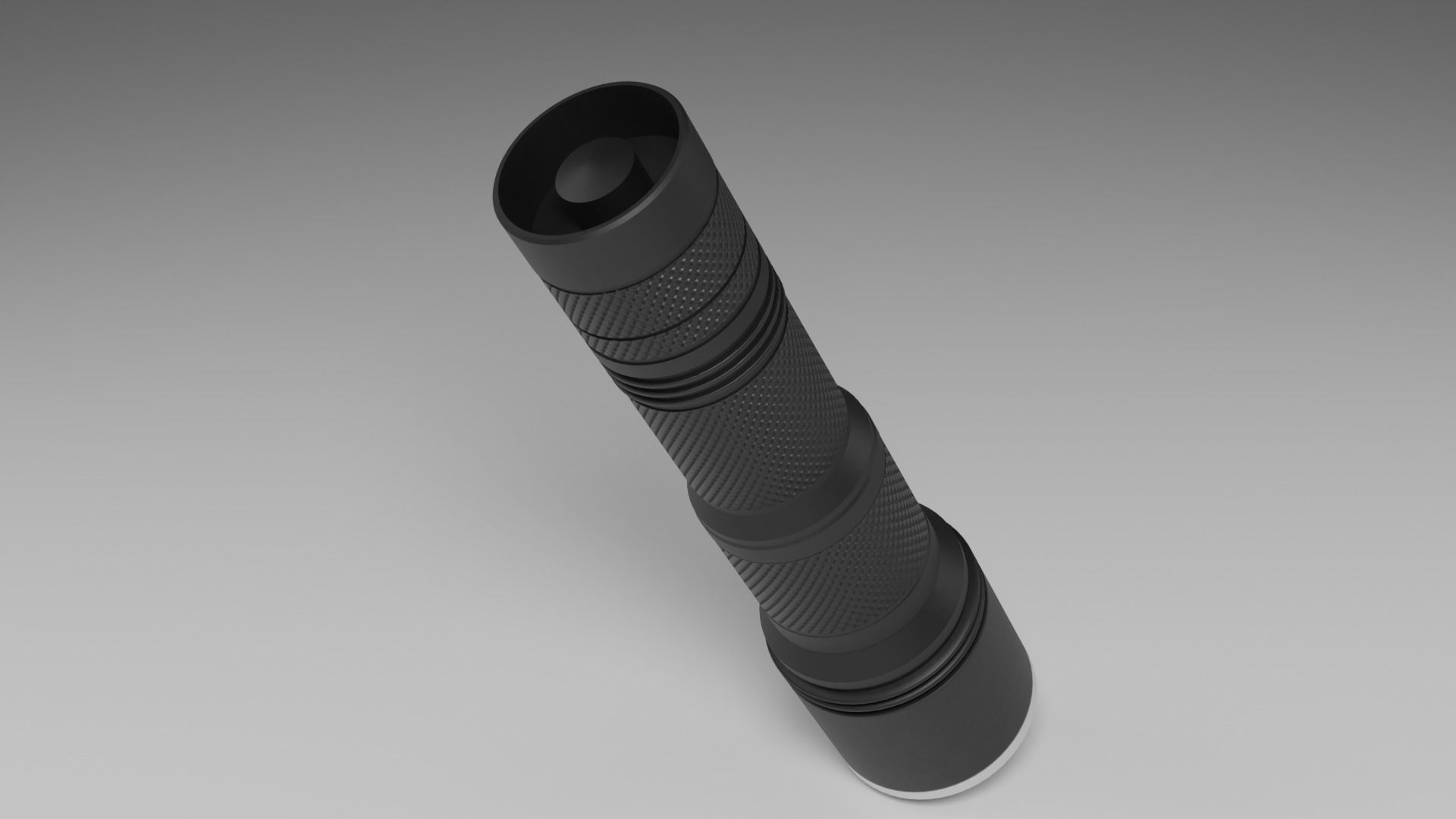 Flashlight metallic PBR Low-poly 3D model_3
