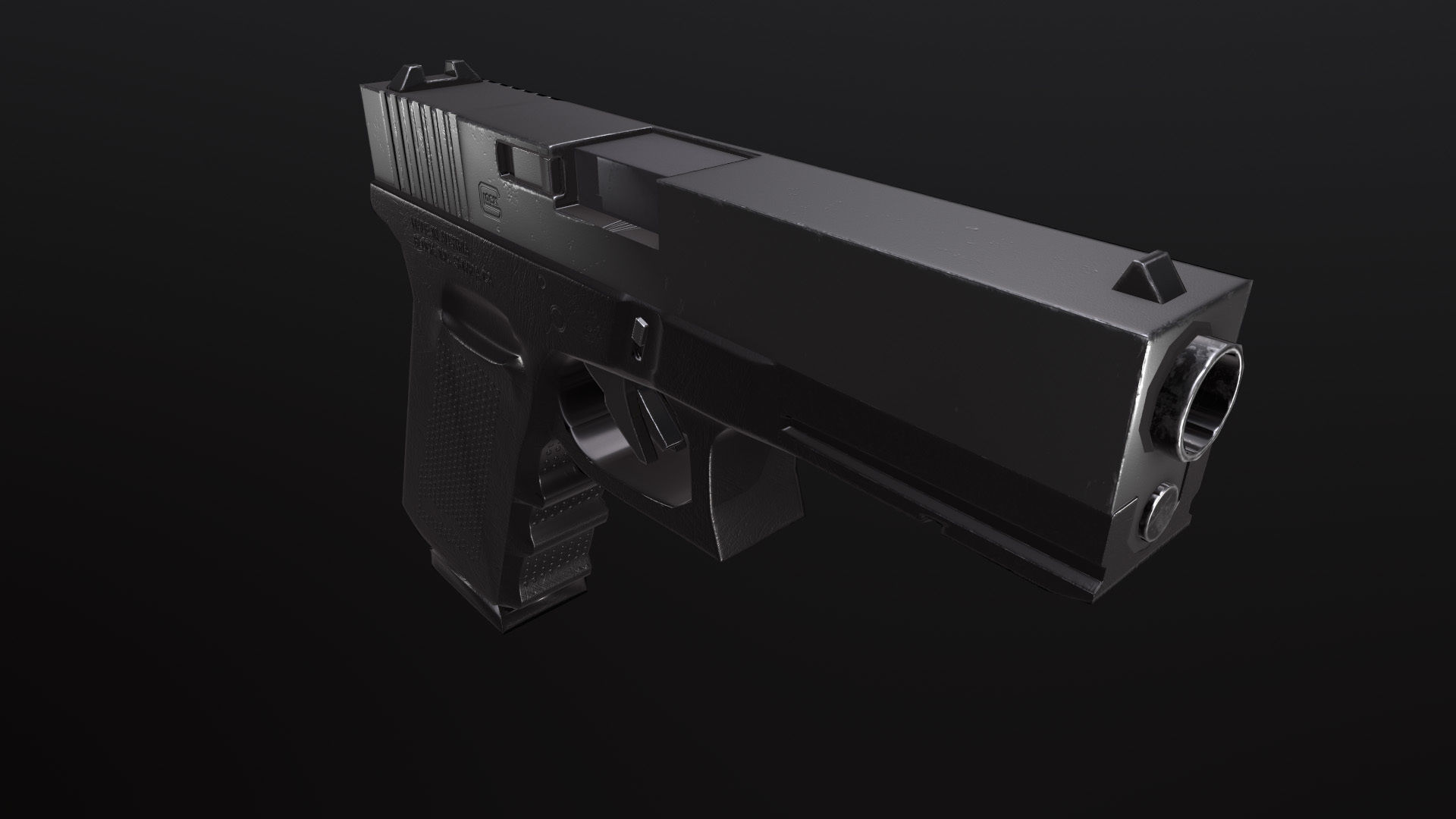 Pistol Glock 17 Bonus Bullet Low-poly 3D model_3