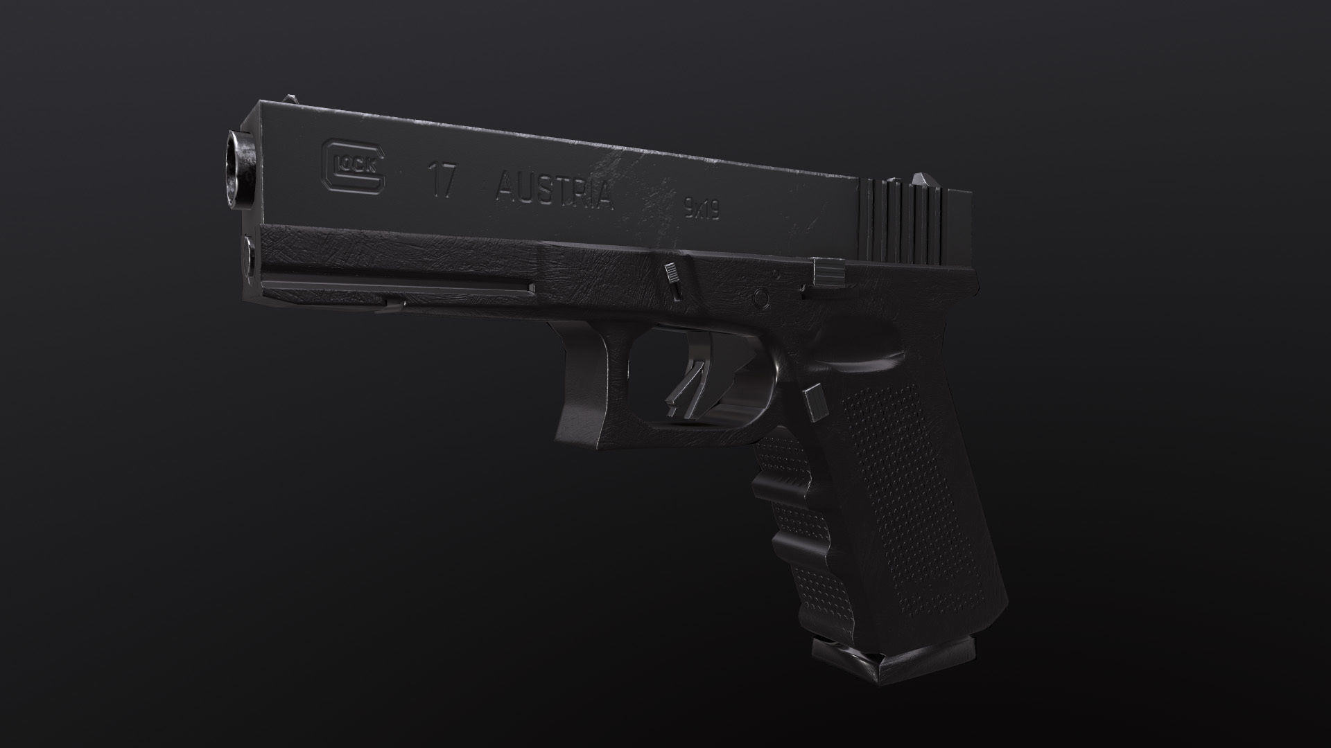 Pistol Glock 17 Bonus Bullet Low-poly 3D model_2