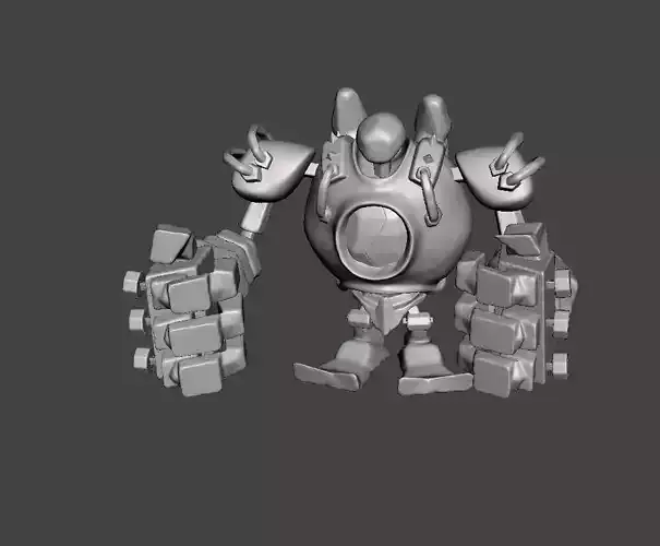 Blitzcrank 3D Model robot with two arms