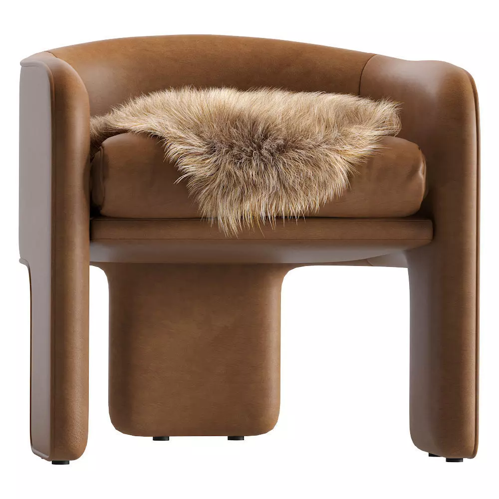 Milo baughman leather armchair 3D model