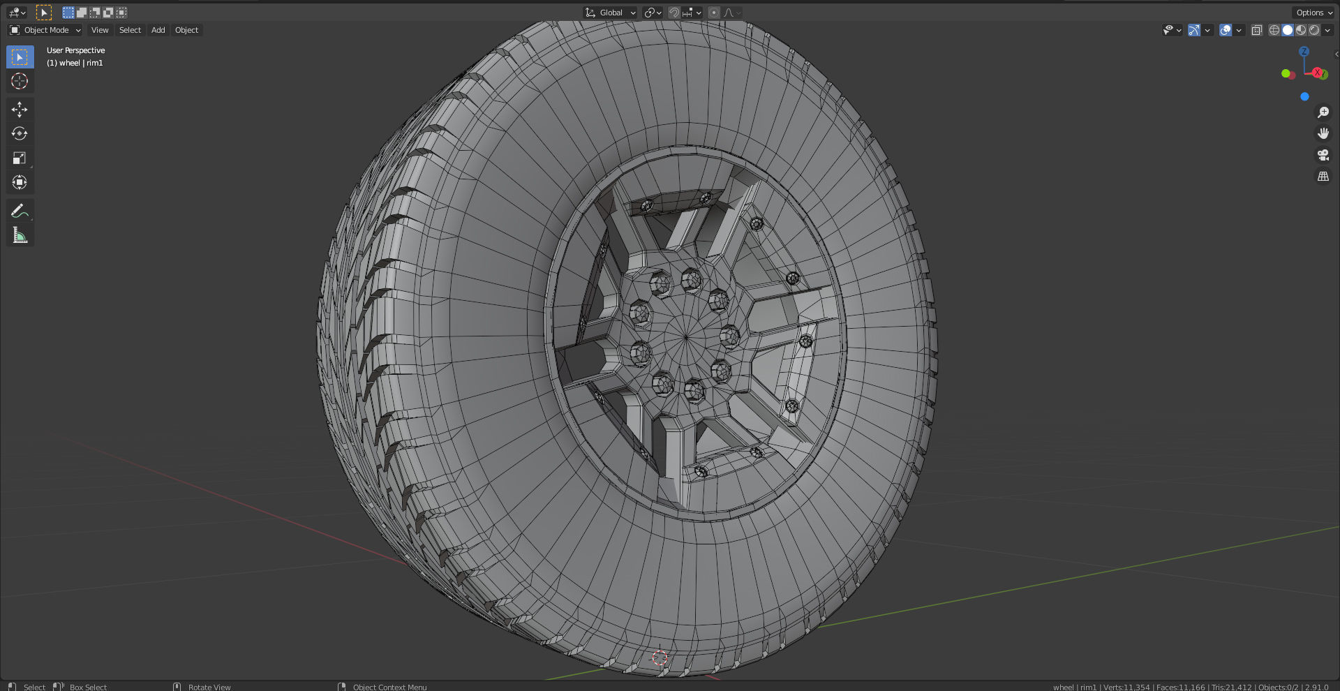 Wheel Hummer rim tyre with textures Low-poly 3D model_4