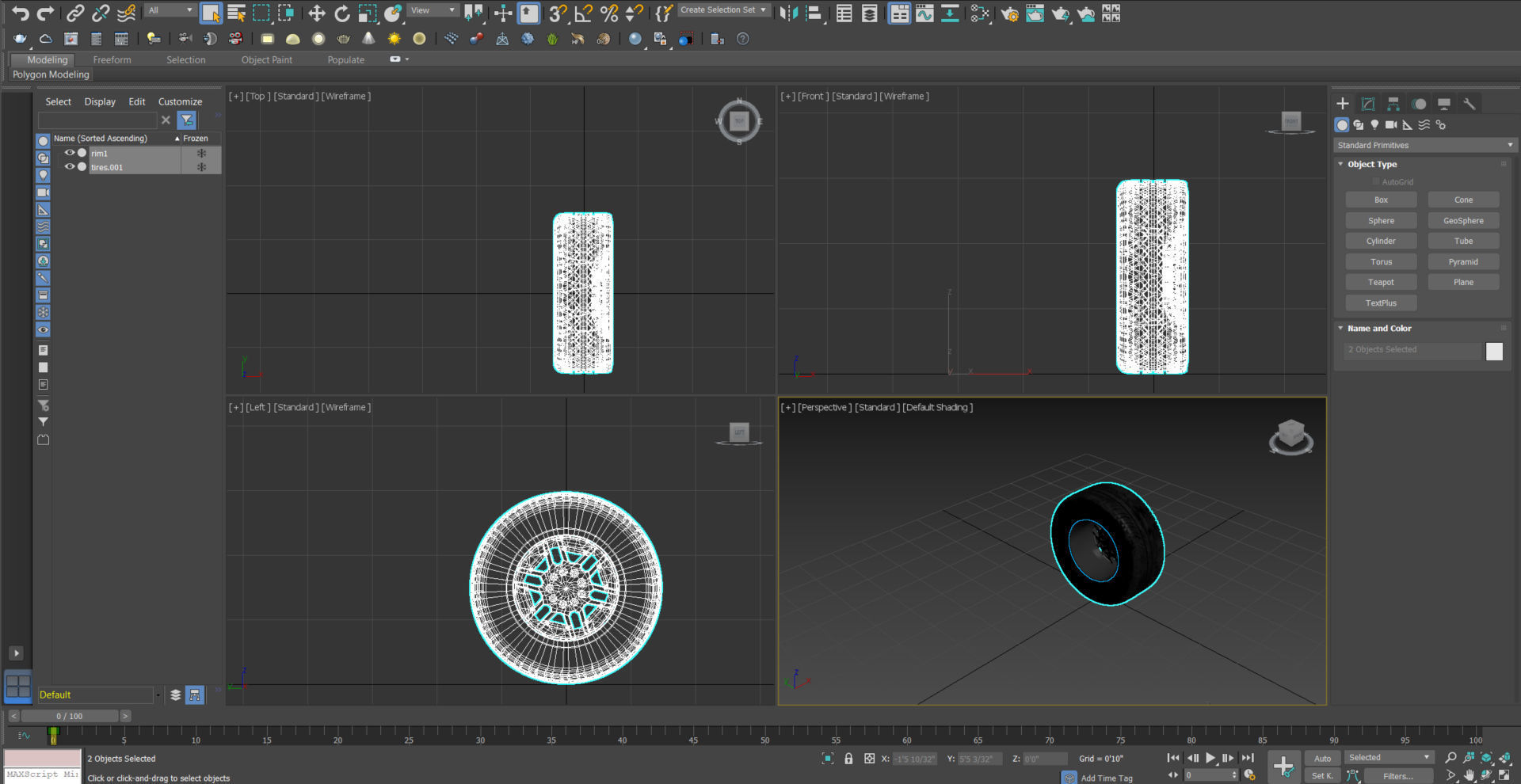 Wheel Hummer rim tyre with textures Low-poly 3D model_5
