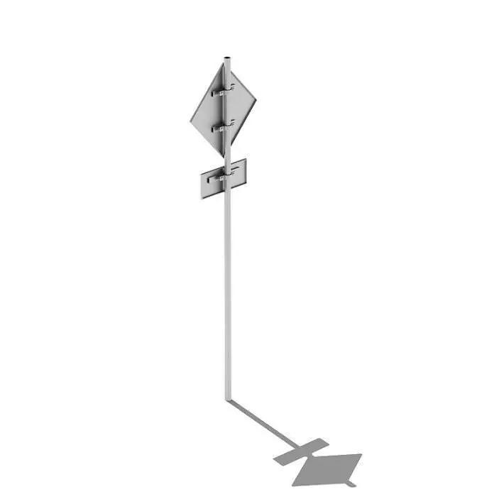 Street Sign With A Post 3D model_0