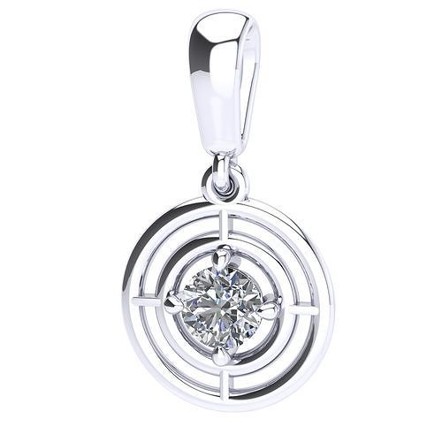 pendant solitary jewel with round diamond 1 stone 3D print model