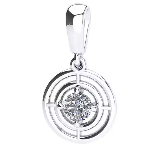 pendant solitary jewel with round diamond 1 stone