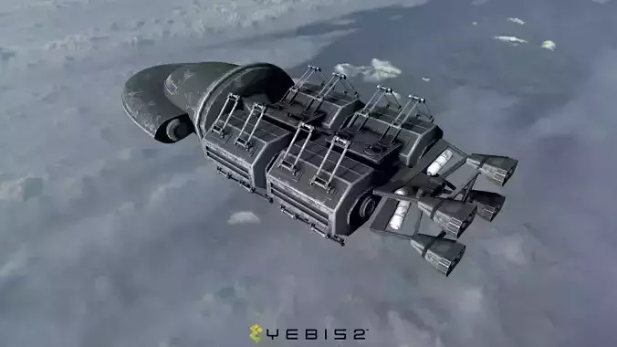Sci Fi Cargo Shuttle Low-poly 3D model