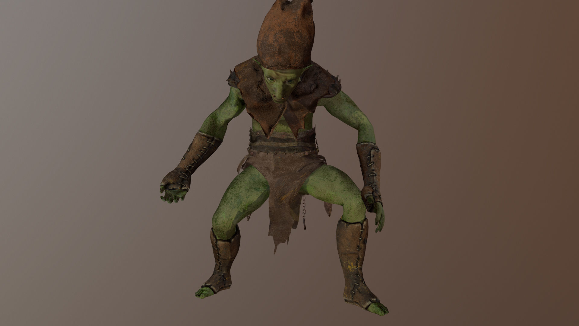 Thin Orc Low-poly 3D model_6
