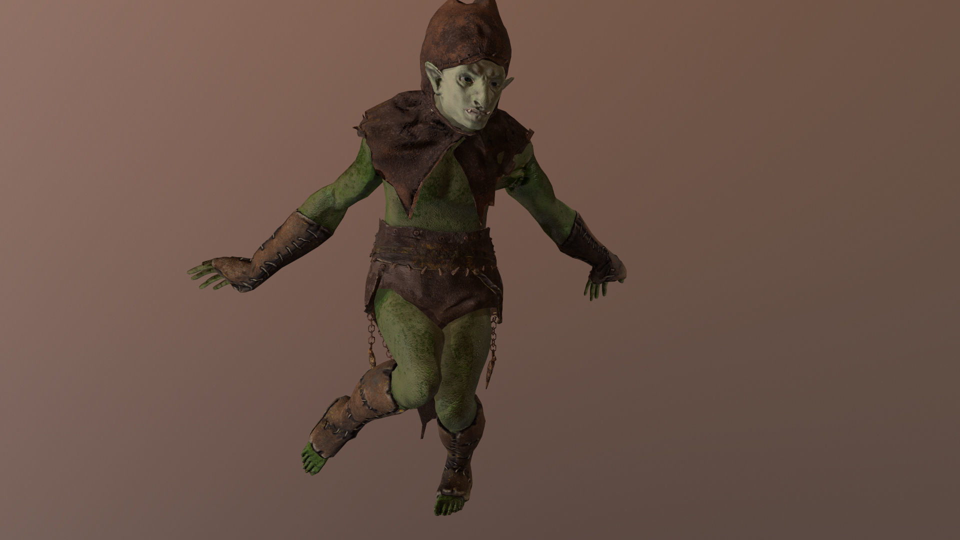 Thin Orc Low-poly 3D model_3